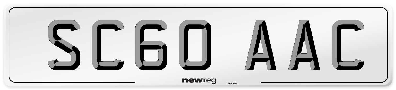 SC60 AAC Number Plate from New Reg